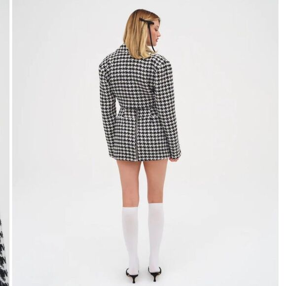 NWT For Love and Lemons Bonnie Houndstooth Blazer and Mini Skirt 1X Revolve - Picture 6 of 16